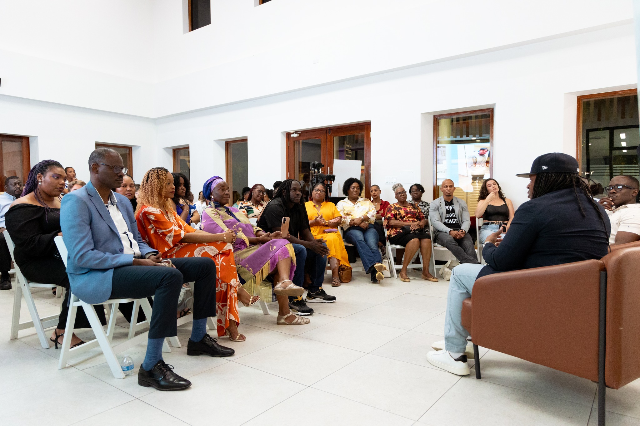 Guests at the public community event with Shaka Senghor